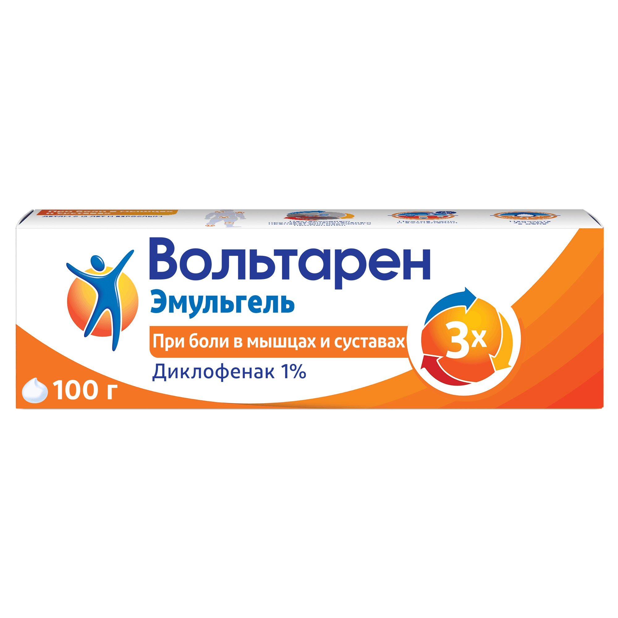 ВОЛЬТАРЕН ЭМУЛЬГЕЛЬ ГЕЛЬ Д/НАРУЖ. ПРИМ. 1% ТУБА 100Г КРУГЛАЯ КРЫШКА