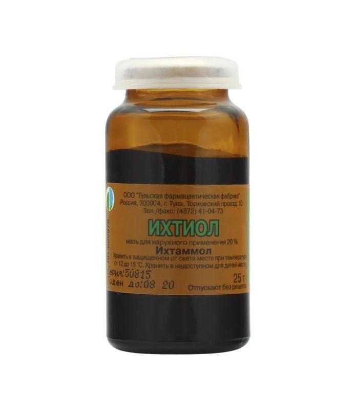 ИХТИОЛ МАЗЬ Д/НАРУЖ. ПРИМ. 20% БАНКА 25Г ТУЛЬСКАЯ ФФ