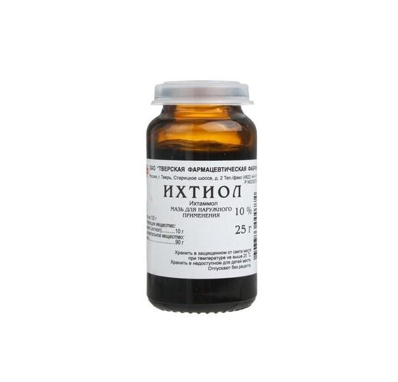 ИХТИОЛ МАЗЬ Д/НАРУЖ. ПРИМ. 10% БАНКА 25Г ТВЕРСКАЯ ФФ
