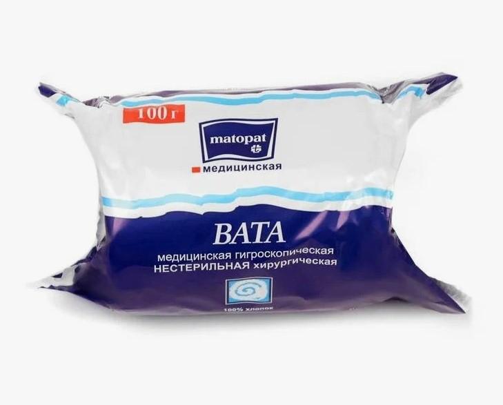 МАТОПАТ ВАТА НЕСТЕРИЛЬНАЯ ХЛОПКОВАЯ 100Г