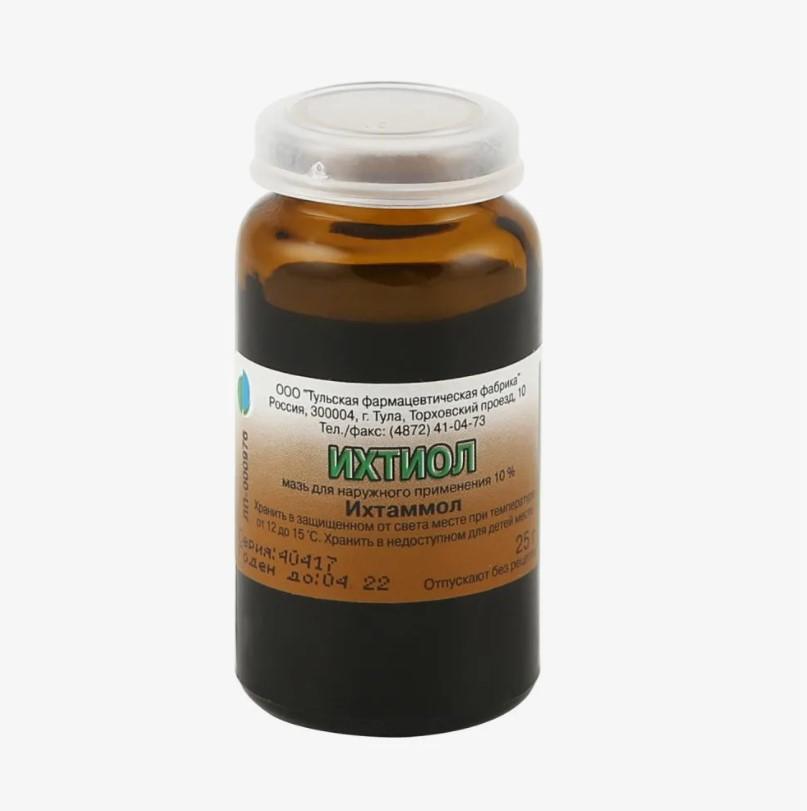 ИХТИОЛ МАЗЬ Д/НАРУЖ. ПРИМ. 10% БАНКА 25Г ТУЛЬСКАЯ ФФ