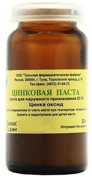 ЦИНКОВАЯ ПАСТА Д/НАРУЖ. ПРИМ. 25% БАНКА 25Г ТУЛЬСКАЯ ФФ