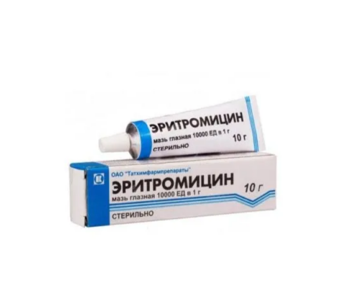 ЭРИТРОМИЦИН МАЗЬ ГЛАЗНАЯ 10ТЫС.ЕД/Г ТУБА 10Г ТАТХИМФАРМПРЕПАРАТЫ