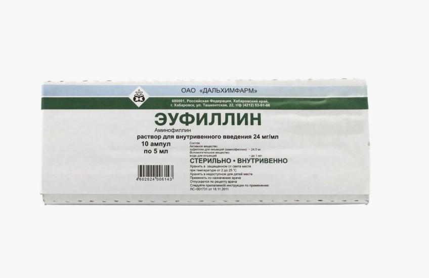 ЭУФИЛЛИН Р-Р ДЛЯ В/В ВВЕД. 24МГ/МЛ АМП. 5МЛ №10 ДАЛЬХИМФАРМ