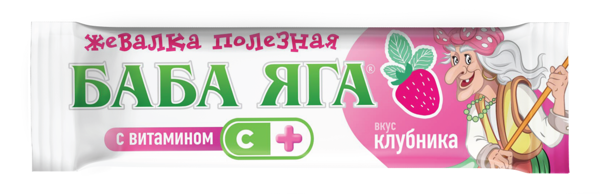 БАБА ЯГА КОНФЕТЫ ЖЕВ. С ВИТАМИНОМ С СО ВКУСОМ КЛУБНИКИ 11Г 