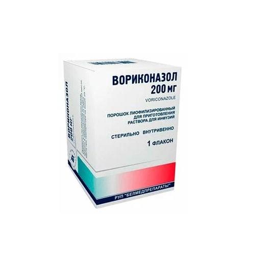 ВОРИКОНАЗОЛ ЛИОФ. Д/КОНЦ. Д/Р-РА ДЛЯ ИНФ. 200МГ ФЛ. №1 БЕЛМЕДПРЕПАРАТЫ