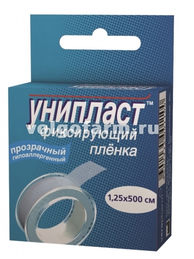 УНИПЛАСТ ЛЕЙКОПЛАСТЫРЬ ФИКСИРУЮЩИЙ ПРОЗРАЧНЫЙ 1,25Х500СМ