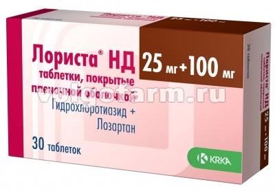 ЛОРИСТА НД ТАБЛ. П/ПЛЕН/ОБ. 25МГ+100МГ №30