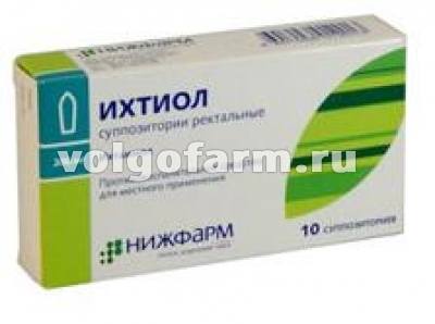 ИХТИОЛ СУПП. РЕКТ. 200МГ №10 НИЖФАРМ