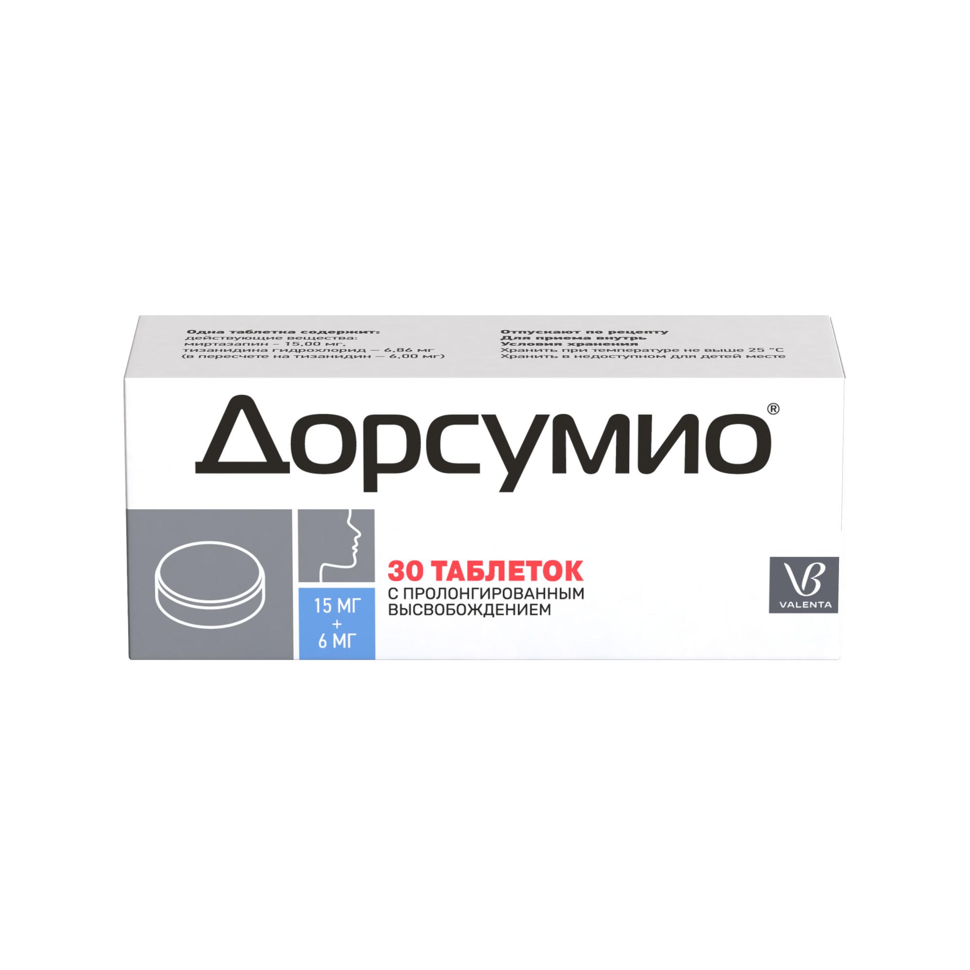 ДОРСУМИО ТАБЛ. С ПРОЛОНГ. ВЫСВОБ. 15МГ+6МГ №30 